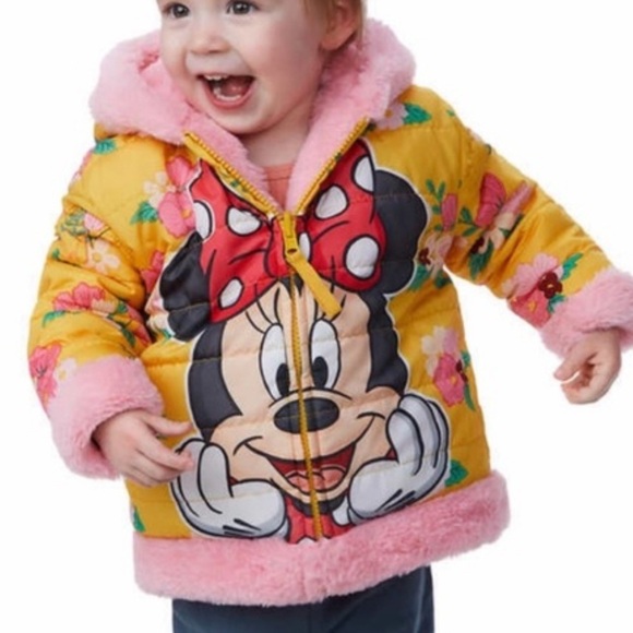 Disney Floral Minnie Mouse Reversible Puffer Jacket - Picture 3 of 15